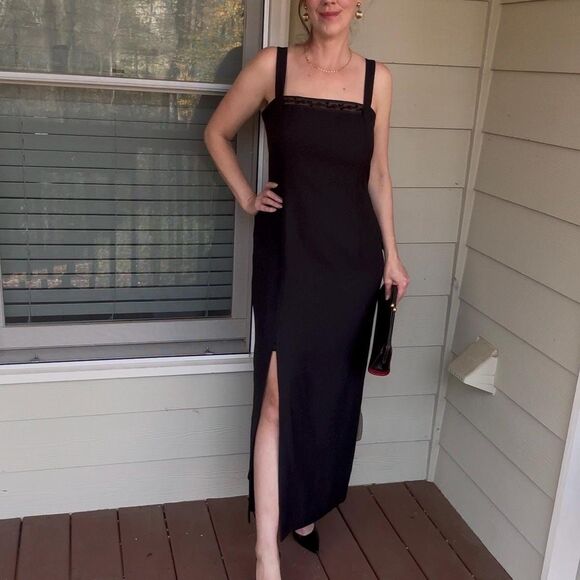 Vintage 1990s Y2K JR Nites Black Beaded Formal Prom Dress, Size 8 - Picture 9 of 16